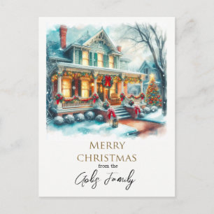 Vintage Christmas Home Holiday Greeting Postcard