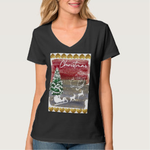 Vintage Christmas House Flag T-Shirt