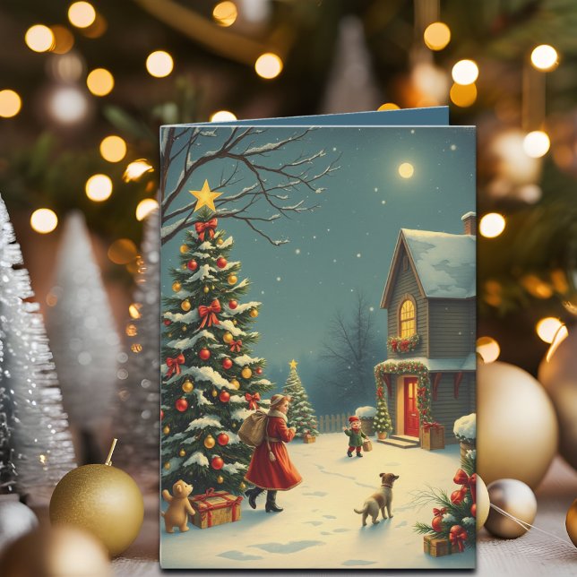 Vintage Christmas Illustration Card (Creator Uploaded)