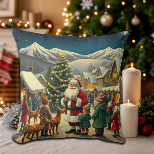 Vintage Christmas Illustration Cushion