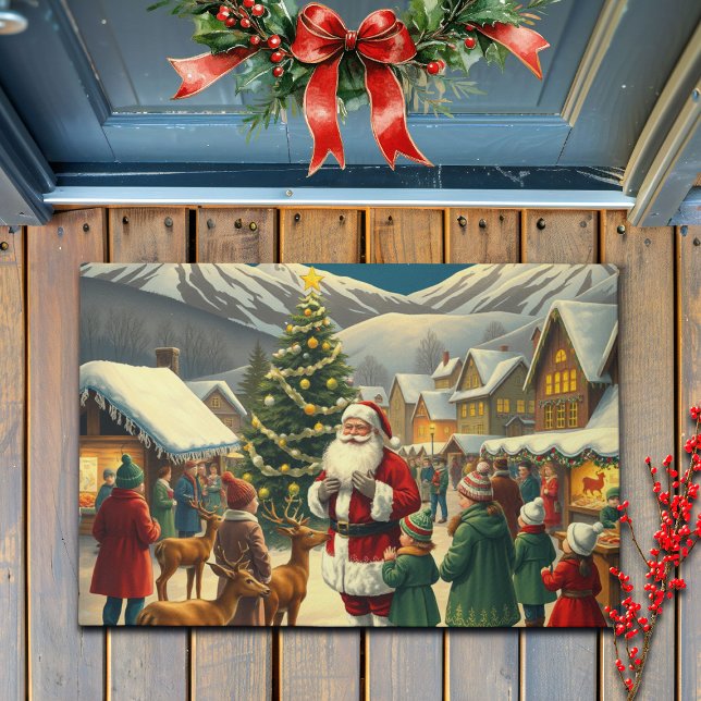 Vintage Christmas Illustration Doormat (Creator Uploaded)