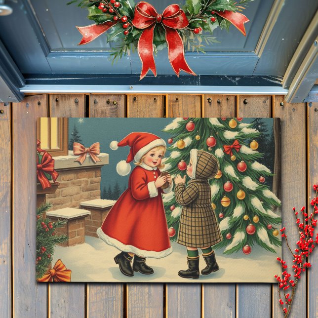 Vintage Christmas Illustration Doormat (Creator Uploaded)