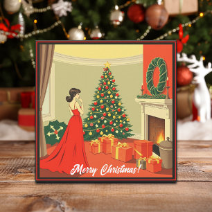 Vintage Christmas Illustration Holiday Card