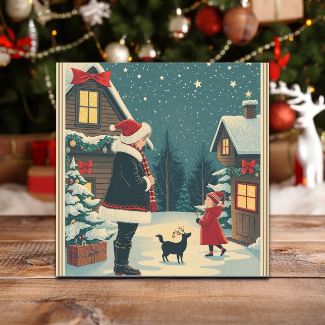 Vintage Christmas Illustration Holiday Card (Creator Uploaded)