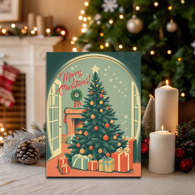 Vintage Christmas Illustration Holiday Postcard (Creator Uploaded)