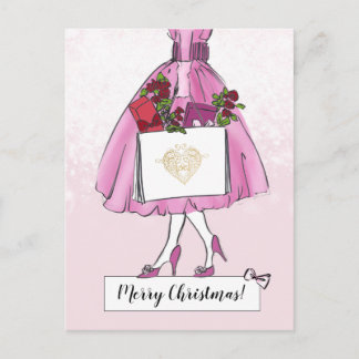 Vintage Christmas Illustration Postcard