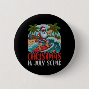 Vintage Christmas In July Santa Hawaiian Surfing S 6 Cm Round Badge