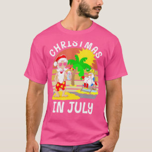 Vintage Christmas In July Summer  Santa T-Shirt