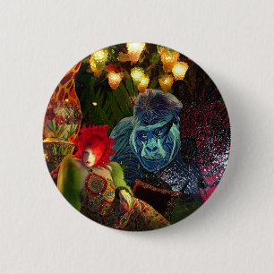 Vintage Christmas in New York Window Display 6 Cm Round Badge