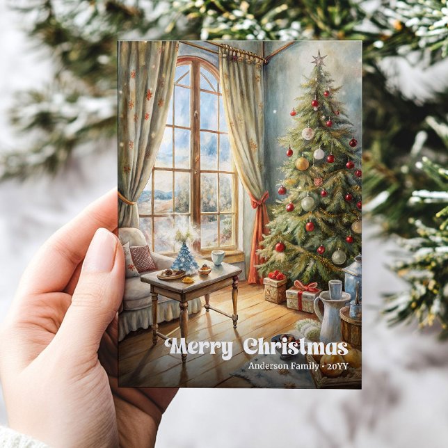 Vintage Christmas interior card cozy holiday charm (Vintage Christmas interior card cozy holiday charm

)