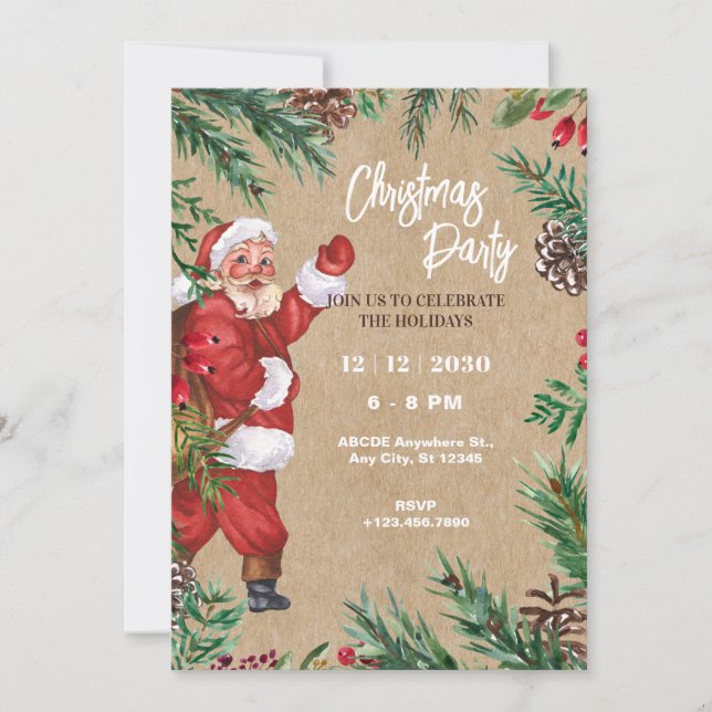 Vintage christmas  invitation (Front)