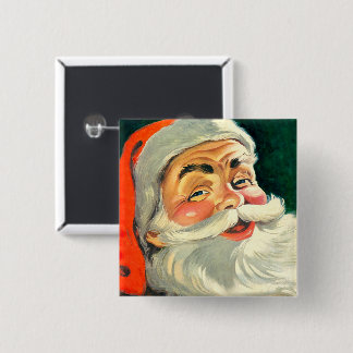 Vintage Christmas, Jolly Retro 50's Santa Claus 15 Cm Square Badge