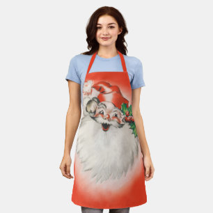 Vintage Christmas, Jolly Retro 50s Santa Claus Apron