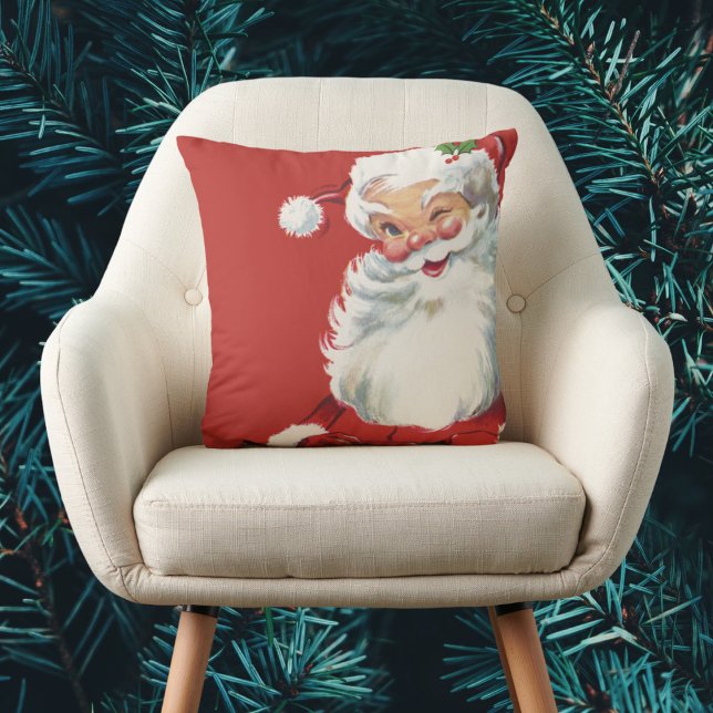 Vintage Christmas, Jolly Santa Claus Winking Cushion (Creator Uploaded)