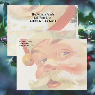 Vintage Christmas, Jolly Santa Claus with a Secret Envelopes
