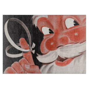 Vintage Christmas, Jolly Santa Claus with String Cutting Board