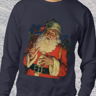 Vintage Christmas, Jolly Santa Claus with Toys Sweatshirt