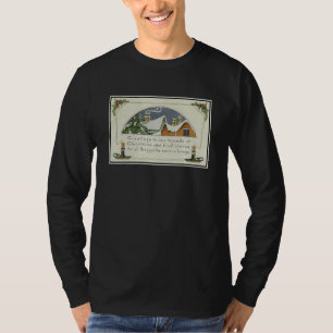 Vintage Christmas Joy Snow Covered Homes  1924  T-Shirt