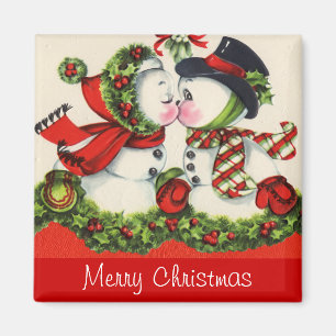 Vintage Christmas Kiss Magnet