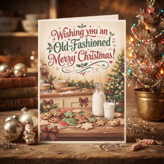 Vintage Christmas Kitchen Holiday | Retro Baking Card