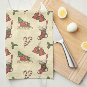 Vintage Christmas Kitchen Towel
