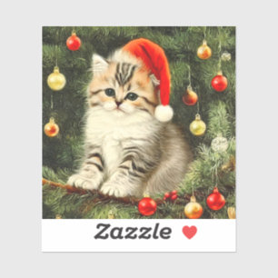 Vintage Christmas Kitten