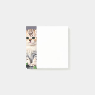Vintage Christmas Kitten and Holly Post-it Notes