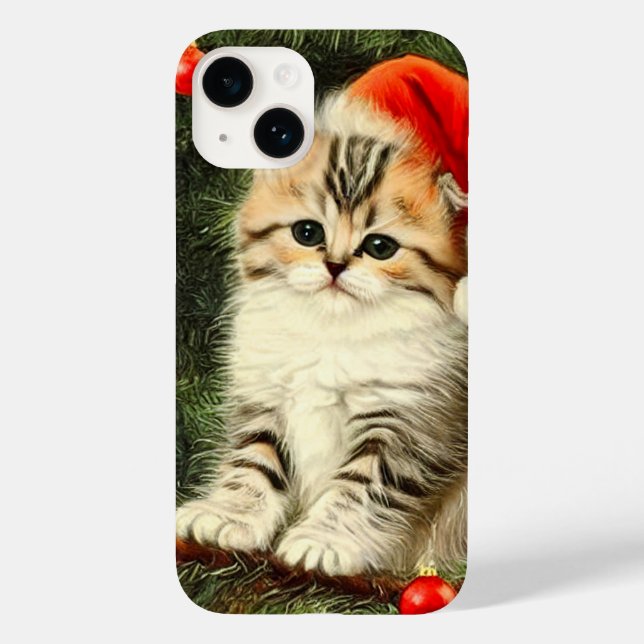 Vintage Christmas Kitten Case-Mate iPhone Case (Back)