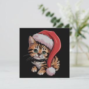 Vintage Christmas Kitten Cat Lover Xmas Holiday Card