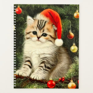 Vintage Christmas Kitten Planner