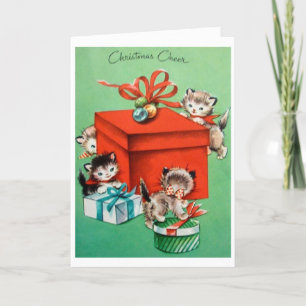 Vintage Christmas - Kittens & Christmas Cheer, Holiday Card