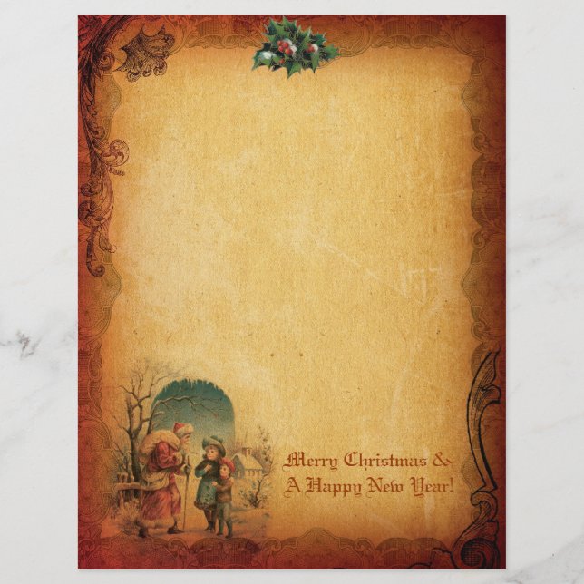 Vintage Christmas Letter Paper (Front)