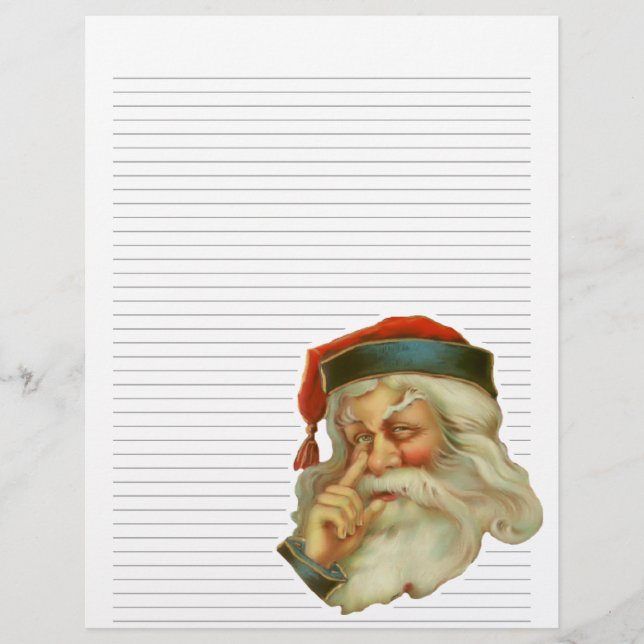 Vintage Christmas Lined Letterhead Stationery (Front)