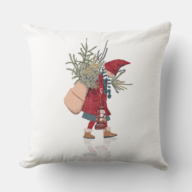 Vintage Christmas Little Helper Cushion (Front)