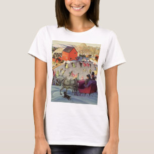Vintage Christmas, Love and Romance Sleigh T-Shirt