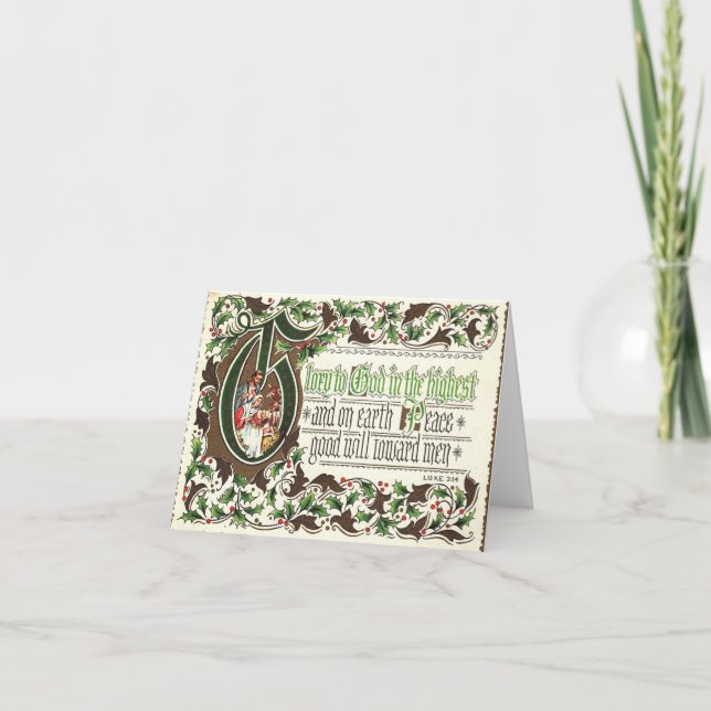 Vintage Christmas Luke 2:14 Card (Front)