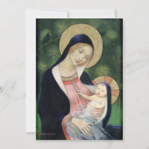 Vintage Christmas Madonna & Child Holiday Card