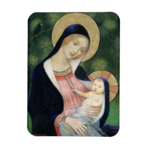 Vintage Christmas Madonna & Child Holiday Card Magnet