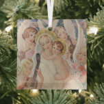 Vintage Christmas, Madonna with child (1935) Glass Tree Decoration<br><div class="desc">Awesome Madonna with child,  surrounded by musical angels (1935) by Gerda Wegener (Danish,  1886 – 1940). Perfect retro art gift.</div>