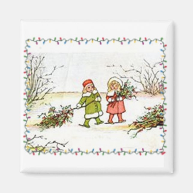 Vintage Christmas Magnet (Front)