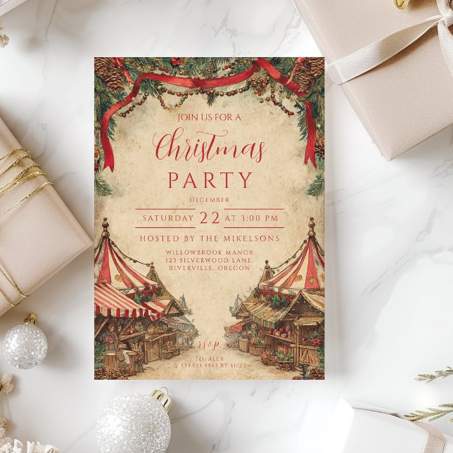 Vintage Christmas Market Invitation (Creator Uploaded)