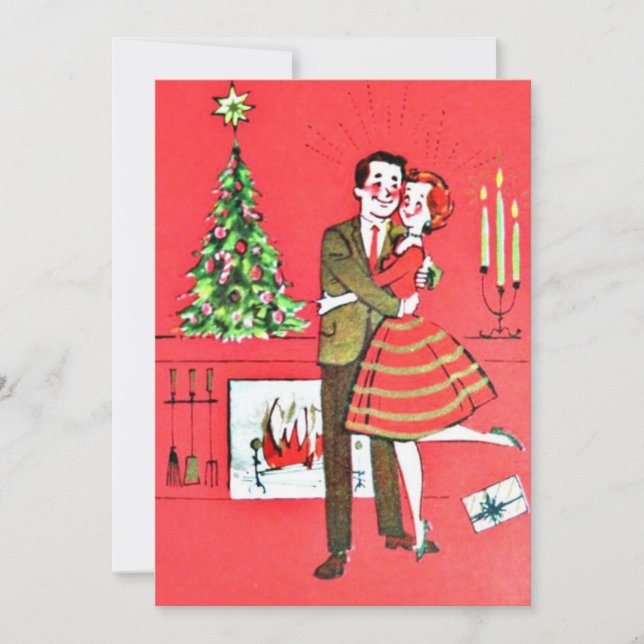 Vintage Christmas Married Couple Holiday Card (Front)