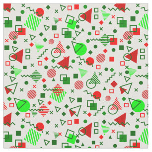 vintage christmas memphis 1990s white fabric