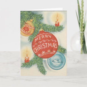 Vintage Christmas Merry Christmas Ornament Holiday Card