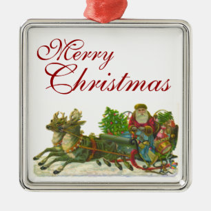 Vintage Christmas Metal Tree Decoration