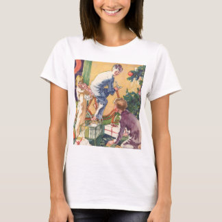 Vintage Christmas Morning, Children with Presents T-Shirt