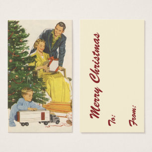 Vintage Christmas Morning, Family Opening Presents