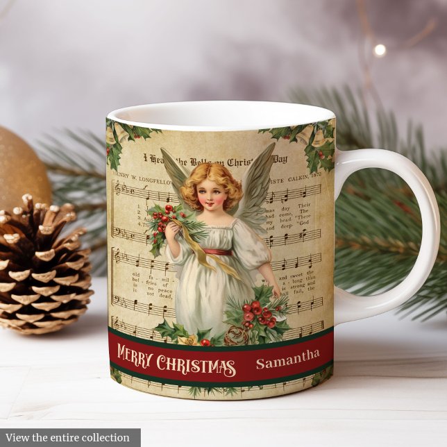 Vintage Christmas Mug Elegant Angel Holiday Style (Vintage Christmas Mug Elegant Angel Holiday Style)