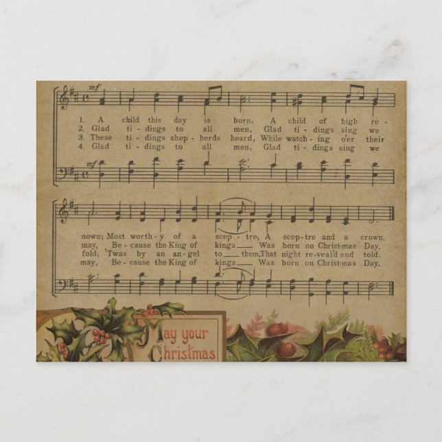 Vintage Christmas Music Sheet Holiday (Front)