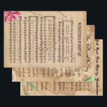 Vintage Christmas Music  Wrapping Paper Sheets<br><div class="desc">Vintage Christmas Music gift wrapping paper.  What a unique way to wrap your special gifts this year with this trio of wrapping paper with coordinating designs.</div>